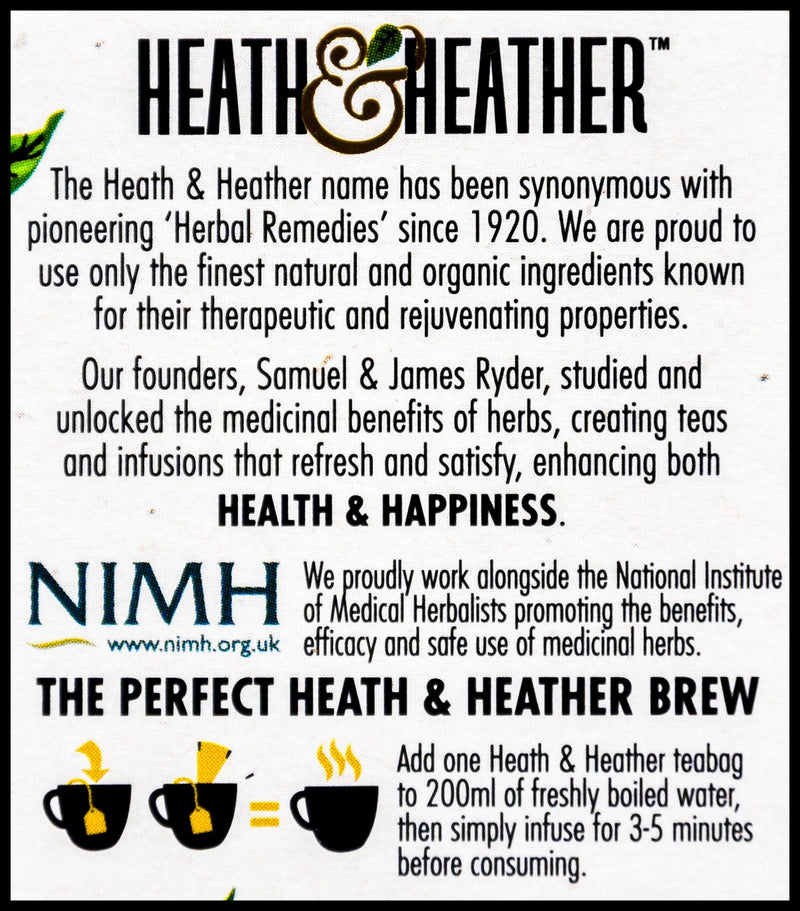 Heath and Heather Organic Tea - Lemon & Ginger (20 tea bags) - Organics.ph