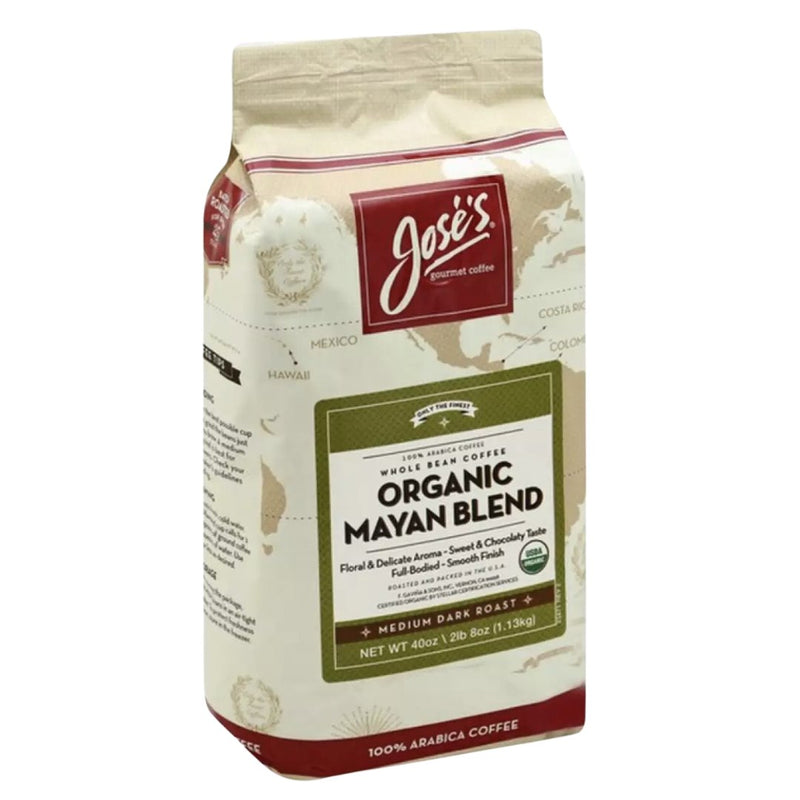 Jose's Organic Whole Bean Coffee Mayan Blend - Medium Dark Roast (1.13kg) - Organics.ph