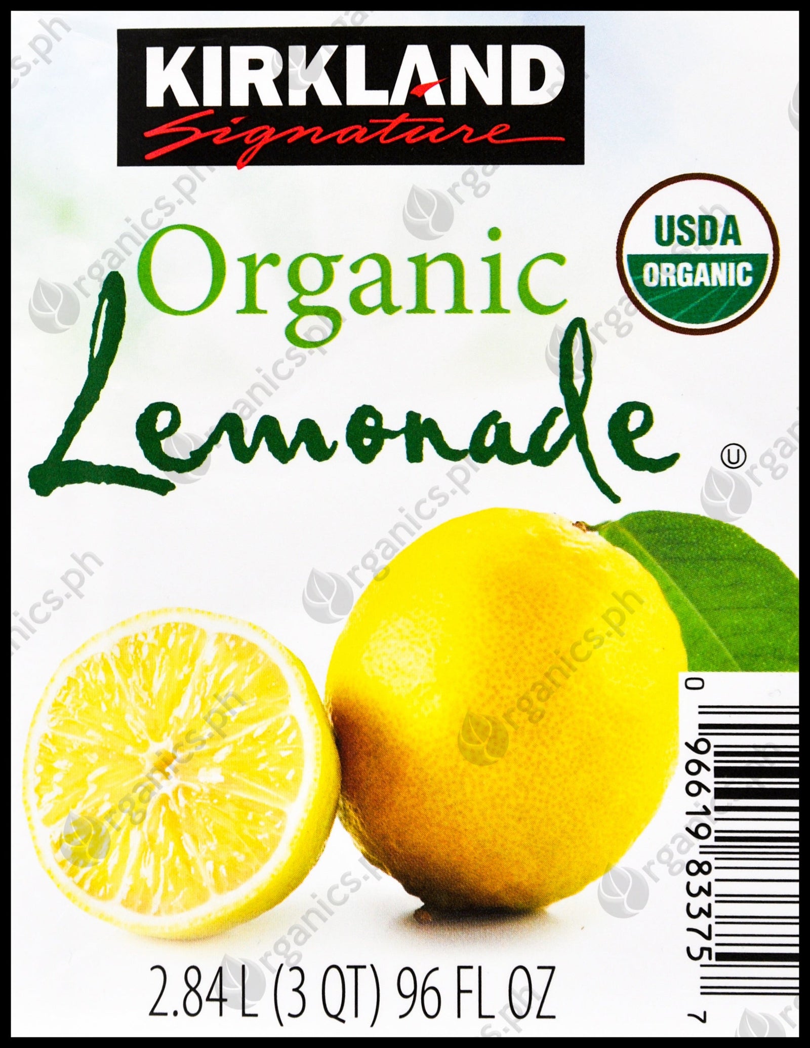 Kirkland Signature, Organic Lemonade, 96 Fl Oz, 2-count
