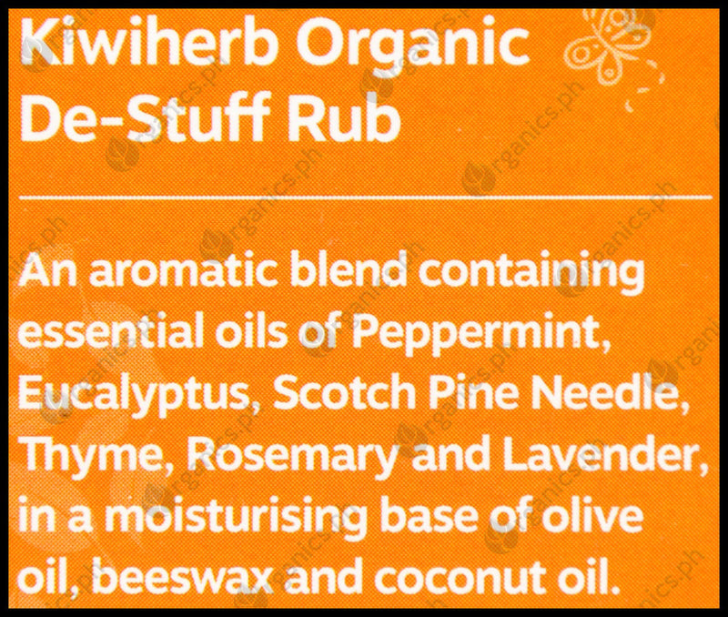 Kiwiherb Organic Herbal Supplements - De-Stuff Rub (2 years+) (28g) - Organics.ph