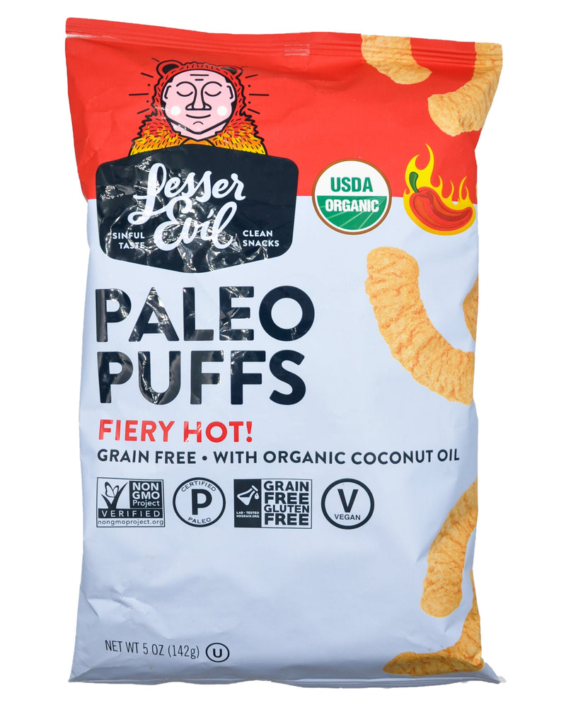 Lesser Evil Organic Paleo Puffs Snack - Fiery Hot (142g) - Organics.ph