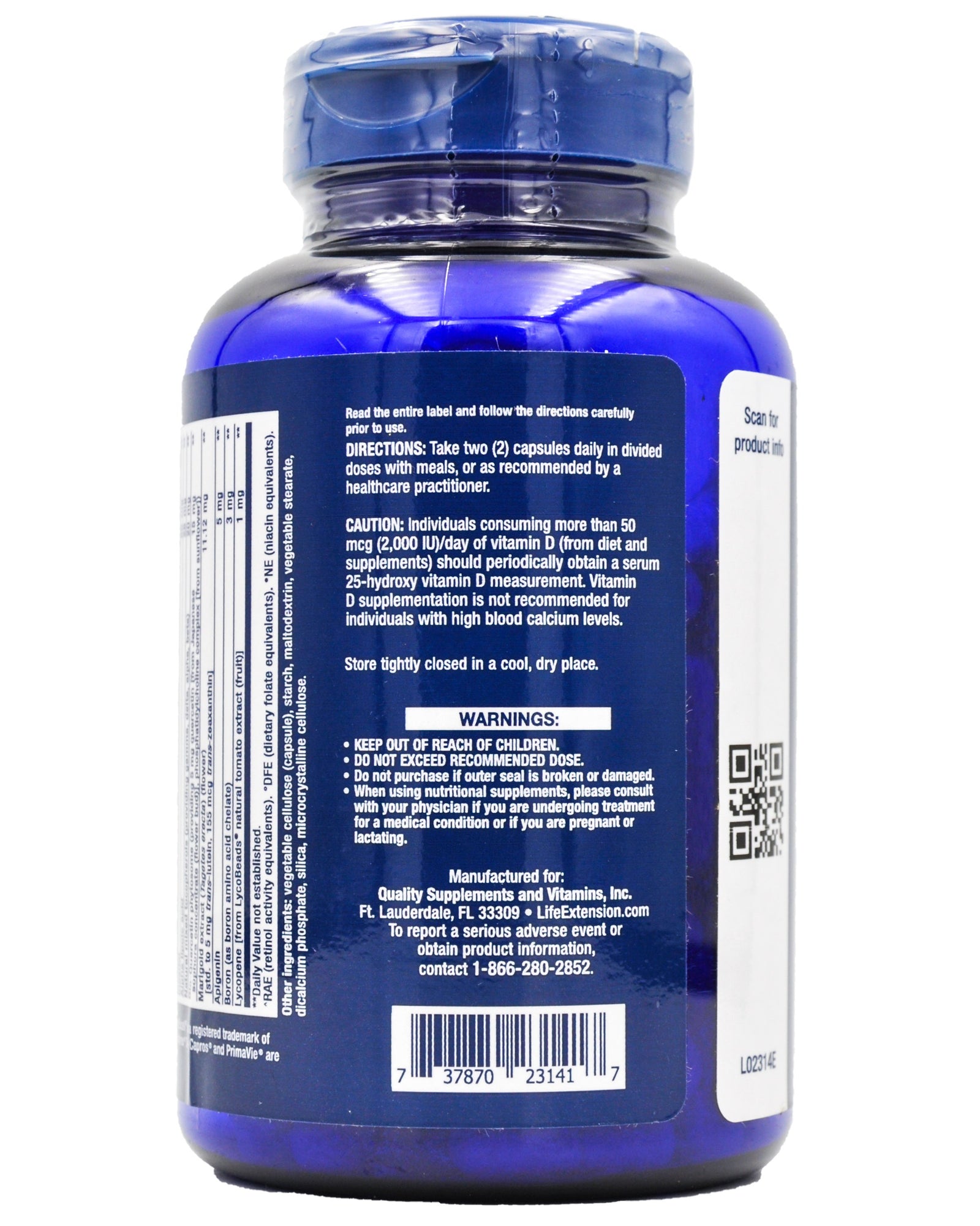 Life Extension Multivitamin Two-Per-Day Tablets (120 tablets or caps)