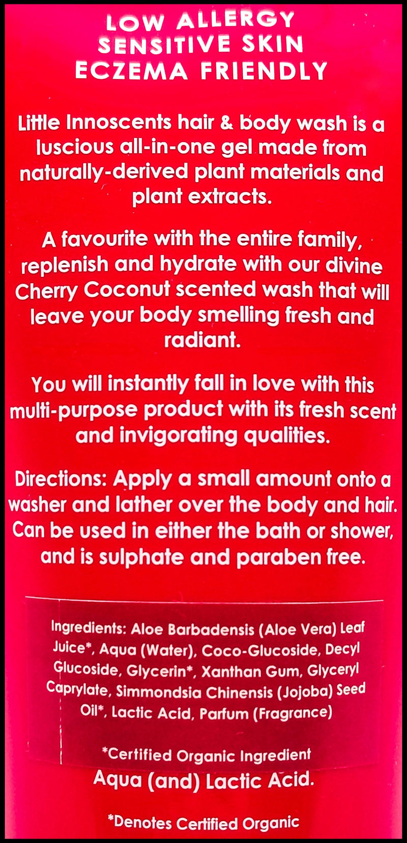 Little Innoscents Organic Baby Hair & Body Wash - Cherry Coconut (250ml) - Organics.ph