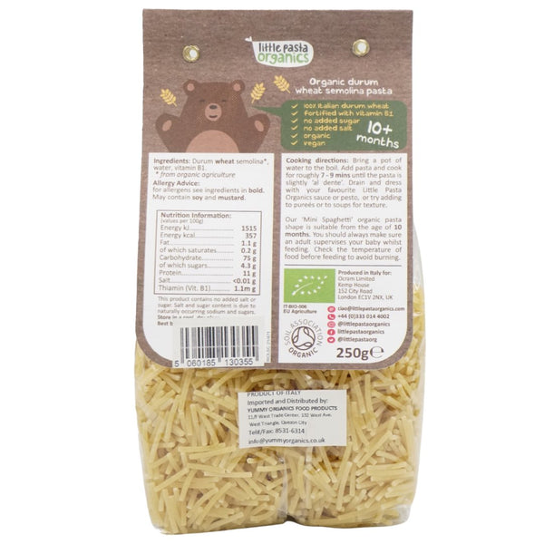 Little Pasta Organics - Baby Pasta 10+ months - Mini Spaghetti (250g) - Organics.ph