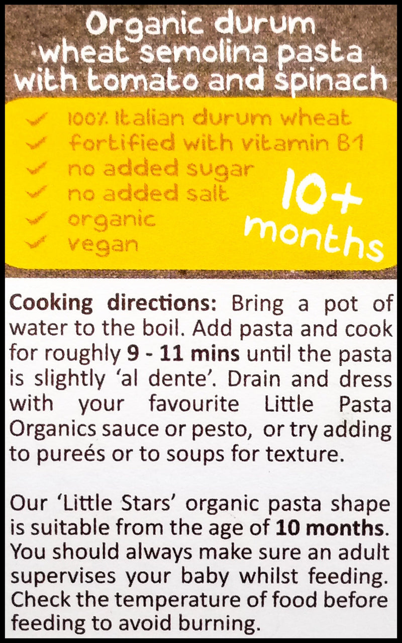Little Pasta Organics - Baby Pasta 10+ months - Stars (250g) - Organics.ph