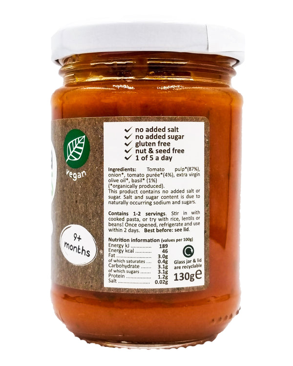 Little Pasta Organics Pasta Sauce for Kids - Tomato & Basil (130g) - Organics.ph