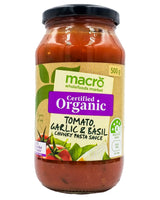 Macro Organic Pasta Sauce - Chunky Tomato Garlic & Basil (500g) - Organics.ph