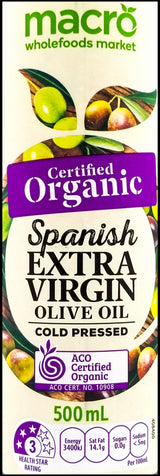 Macro Organic Spanish Extra Virgin Olive Oil (500ml) - Organics.ph