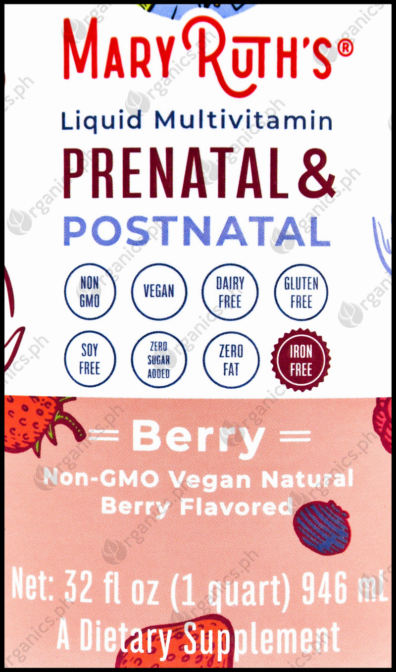 Mary Ruth's Liquid Multivitamin Prenatal+ Postnatal - Berry (946ml) - Organics.ph