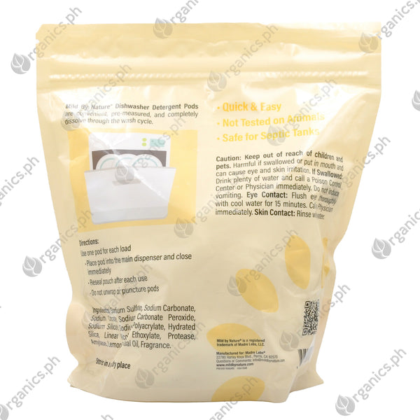 Mild By Nature Dishwashing Detergent Pods Lemon Scent - 60 loads (1.07kg) - Organics.ph