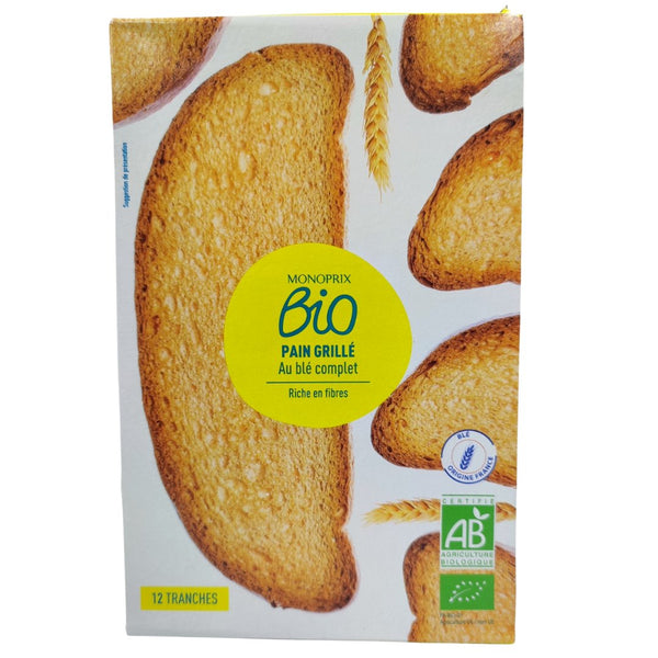 Monoprix Organic Whole Wheat Toasted Bread (250g) - Organics.ph