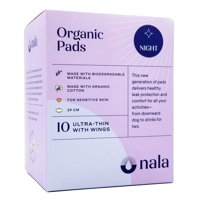 Nala Organic Biodegradable Sanitary Pads - Night (10 pads) - Organics.ph