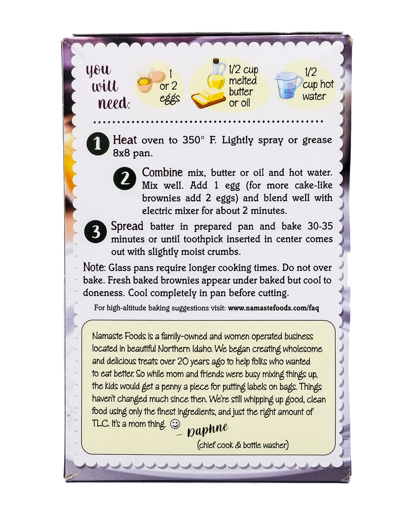 Namaste Organic Brownie Mix - Dark Chocolate (454g) - Organics.ph