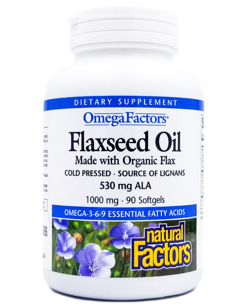 Natural Factors Organic Flaxseed Oil 1000mg (90 softgels) - Organics.ph