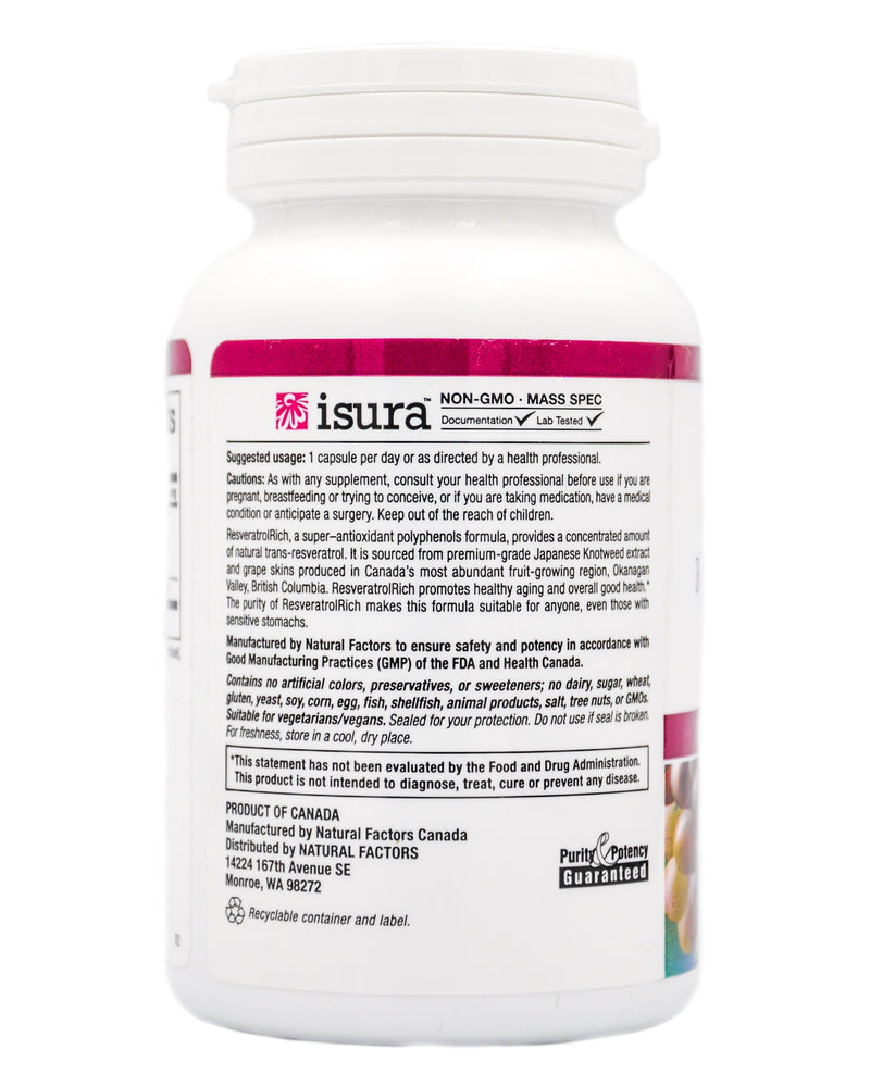 Natural Factors Resveratrol 250mg (60 capsules) - Organics.ph