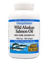 Natural Factors Wild Alaskan Salmon Oil 1000mg (180 softgels) - Organics.ph