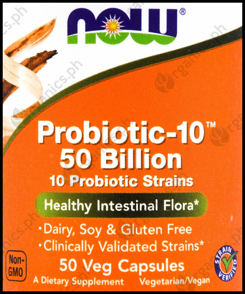 Now Probiotic - 10 Strains 50 Billion CFU (50 caps) - Organics.ph
