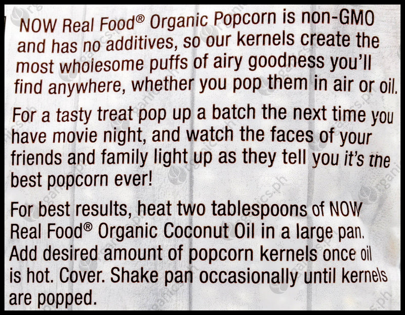 Now Real Food Organic Popping Corn (680g) - Organics.ph
