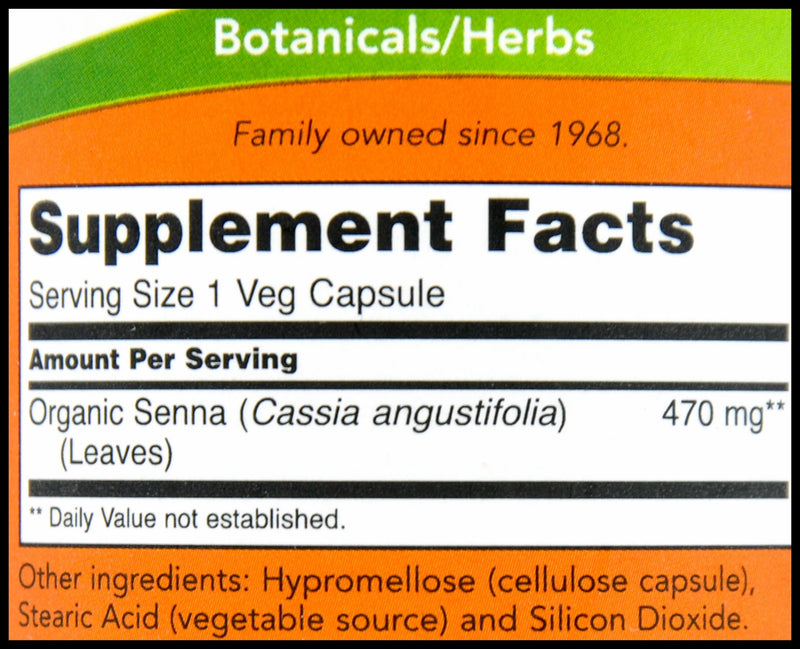 Now Senna Leaves 470 mg (100 caps) - Organics.ph