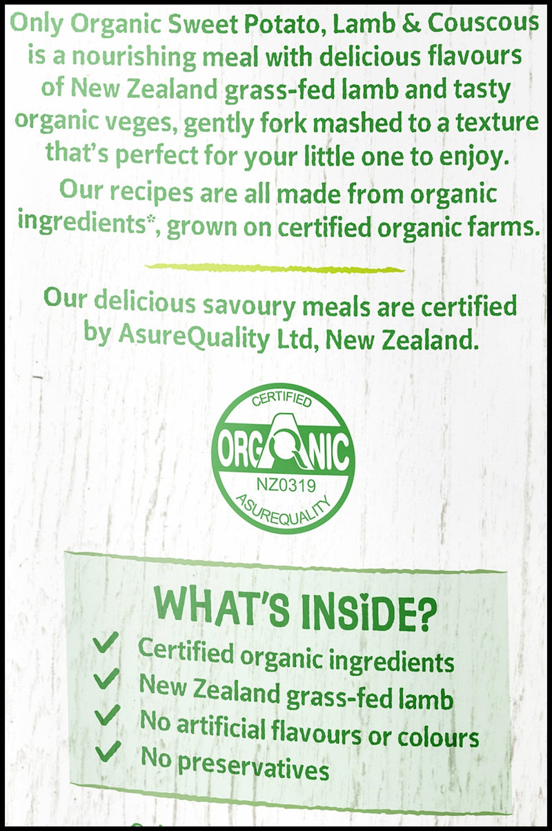 Only Organic Baby Food 10+ months - Sweet Potato Lamb & CousCous (170g) - Organics.ph