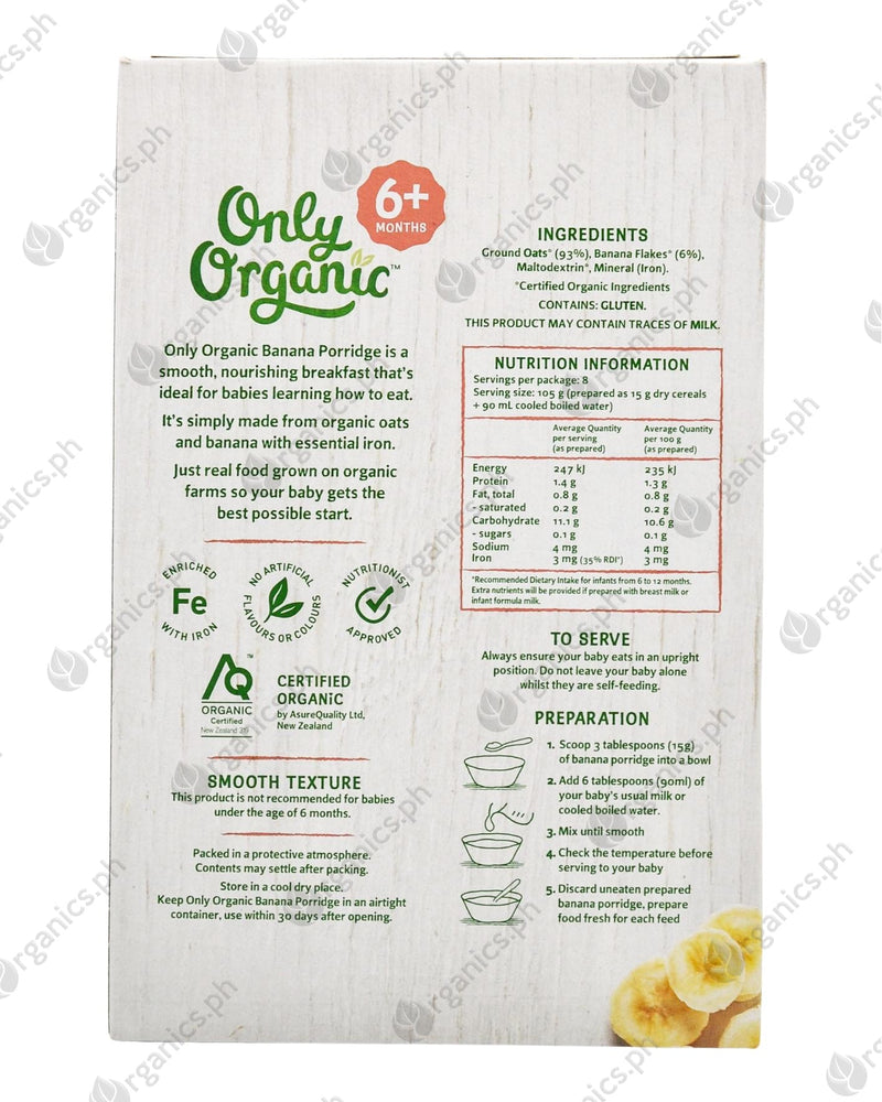 Only Organic Baby Food 6+ months - Banana Porridge (120g) - Organics.ph