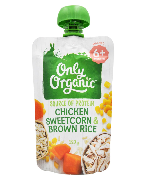 Only Organic Baby Food 6+ months - Chicken Sweetcorn & Brown Rice (120g) - Organics.ph
