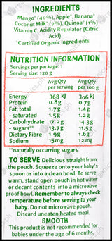 Only Organic Baby Food 6+ months - Mango Coconut & Quinoa (120g) - Organics.ph