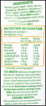 Only Organic Baby Food 8+ months - Banana Berries & Yogurt Brekkie (120g) - Organics.ph