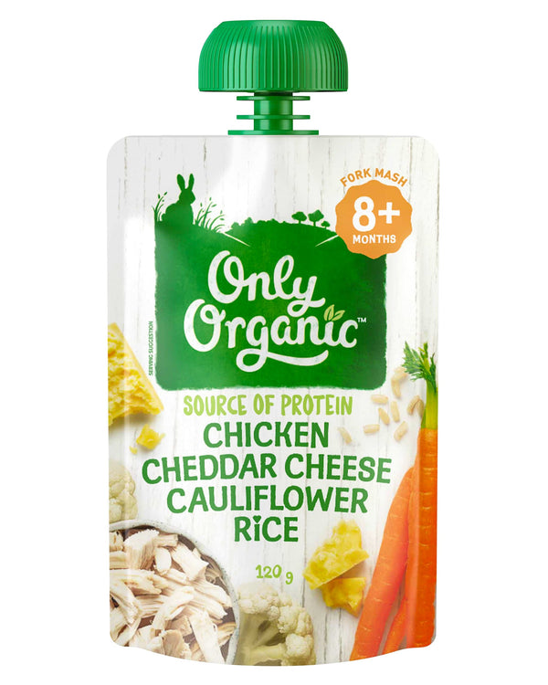 Only Organic Baby Food 8+ months - Chicken Cheddar Cheese Cauliflower Rice (120g) - Organics.ph