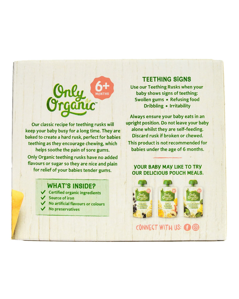Only Organic Baby Food 8+ months - Teething Rusks (100g) - 6 Twin packs - Organics.ph
