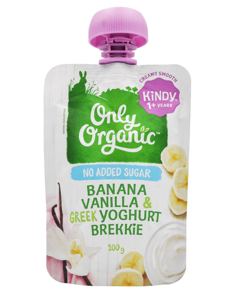 Only Organic Baby Food Kindy 1+ years Banana Vanilla Greek