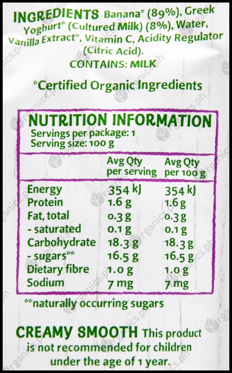 Only Organic Baby Food Kindy 1+ years - Banana Vanilla & Greek Yogurt Brekkie (100g) - Organics.ph