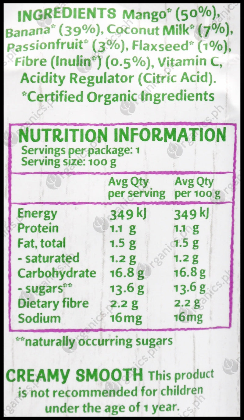 Only Organic Baby Food Kindy 1+ years - Mango Banana Passion Coconut & Flaxseed (100g) - Organics.ph