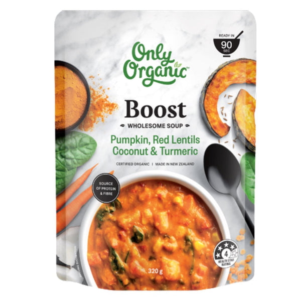 Only Organic Wholesome Soup - Pumpkin, Red Lentils, Coconut & Turmeric - Boost (320g) - Organics.ph