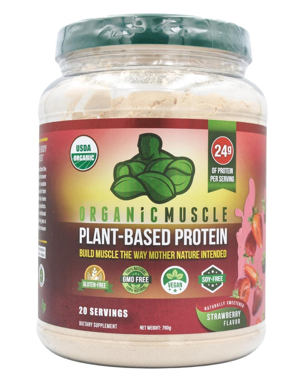 Organic Muscle Vegan Protein Powder - Strawberry (760g) - Organics.ph