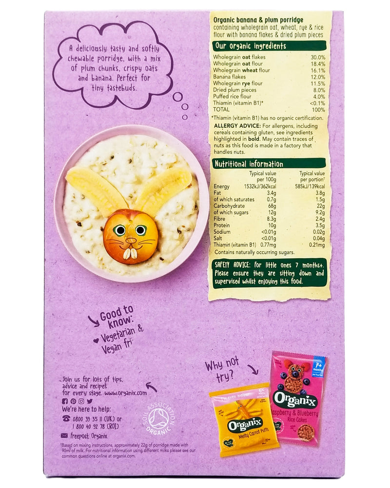 Organix Baby Food 7+ months - Banana & Plum Porridge (200g) - Organics.ph