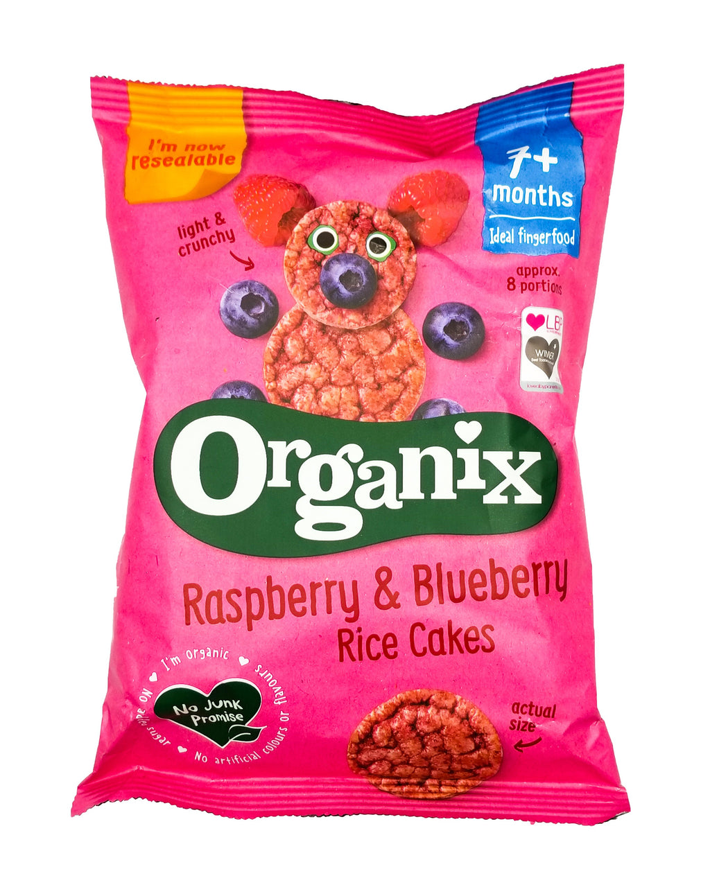 Organix Raspberry Stars Organix Baby Snacks 7+ months - Raspberry & Blueberry Rice Cakes (50g ...