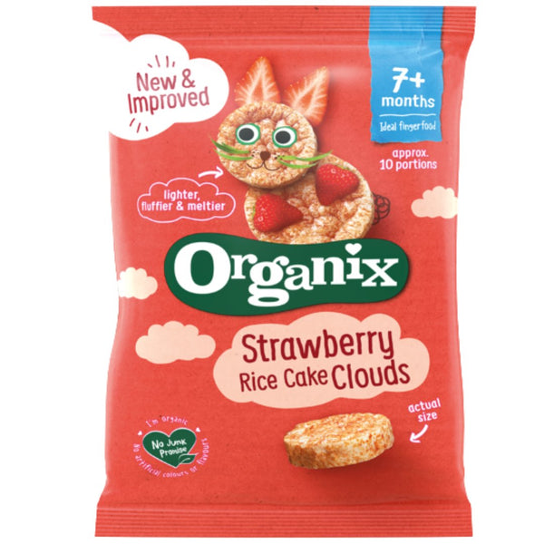 Organix Baby Snacks 7+ months - Strawberry Rice Cake Clouds (40g) - Organics.ph