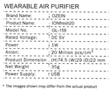 Ozein IONfresh20 Wearable Air Purifier - Organics.ph
