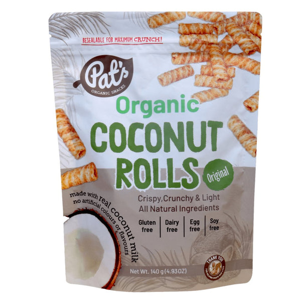 Pat's Organic Snacks Coconut Rolls - Original (140g) - Organics.ph