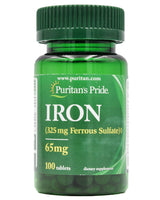Puritan's Pride Iron 65mg (Ferrous Sulfate 325mg) (100 tablets) - Organics.ph