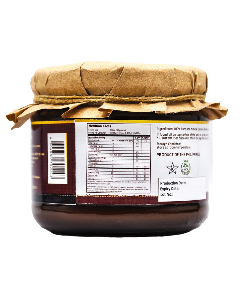 Quezon's Best Organic Coconut Jam - Muscovado (330g) - Organics.ph
