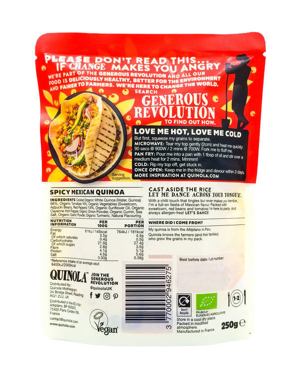 Quinola Organic Express Quinoa Spicy Mexican - Ready to Cook (250g) - Organics.ph