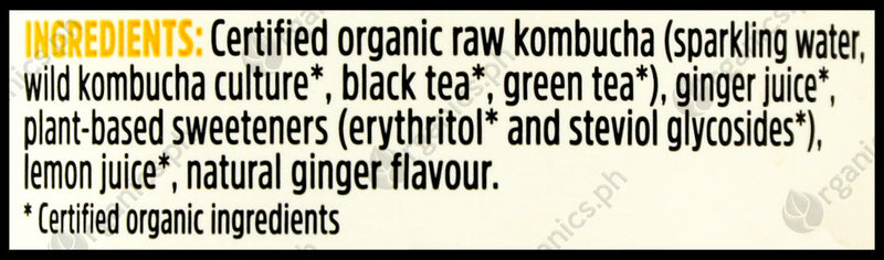 Remedy Organic Kombucha Ginger Lemon (330ml bottle) - Organics.ph
