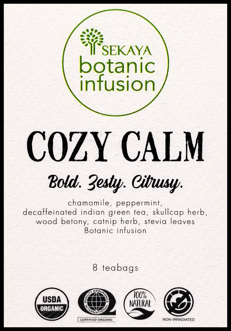 Sekaya Botanic Infusion Organic Cozy Calm Tea - Chamomile, Peppermint, Catnip (8 bags) - Organics.ph
