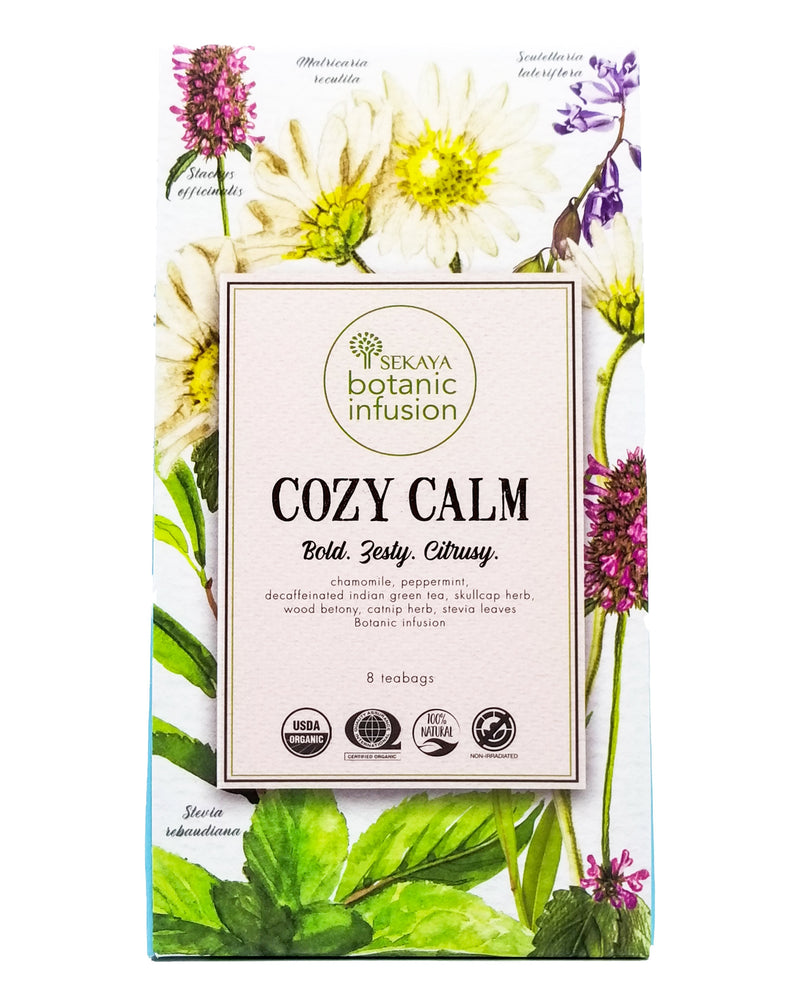 Sekaya Botanic Infusion Organic Cozy Calm Tea - Chamomile, Peppermint, Catnip (8 bags) - Organics.ph