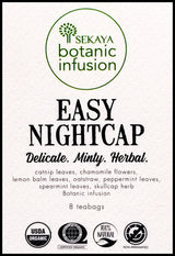 Sekaya Botanic Infusion Organic Easy Nightcap Tea - Chamomile, Catnip, Skullcap (8 bags) - Organics.ph