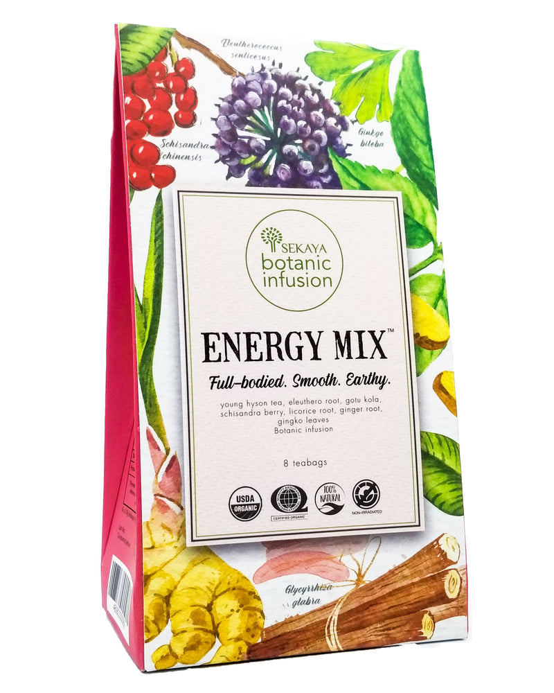 Sekaya Botanic Infusion Organic Energy Mix Tea - Eleuthero Root, Ginkgo, Ginger Root (8 bags) - Organics.ph