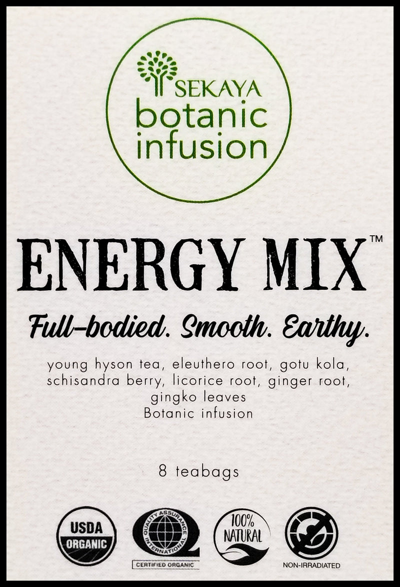 Sekaya Botanic Infusion Organic Energy Mix Tea - Eleuthero Root, Ginkgo, Ginger Root (8 bags) - Organics.ph