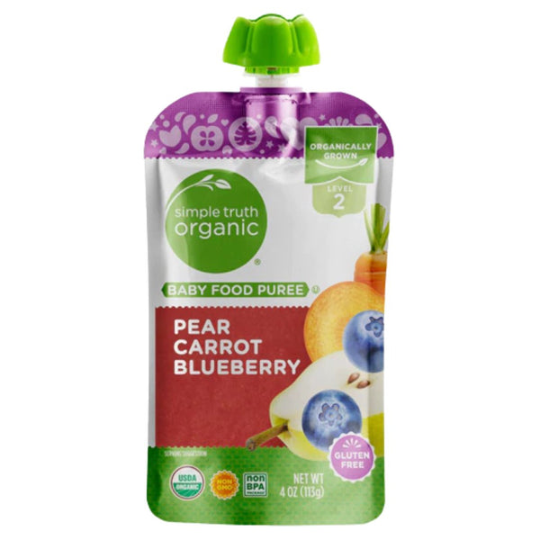 Simple Truth Organic Baby Food Puree Level 2 - Pear Carrot Blueberry (113g) - Organics.ph